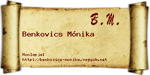 Benkovics Mónika névjegykártya